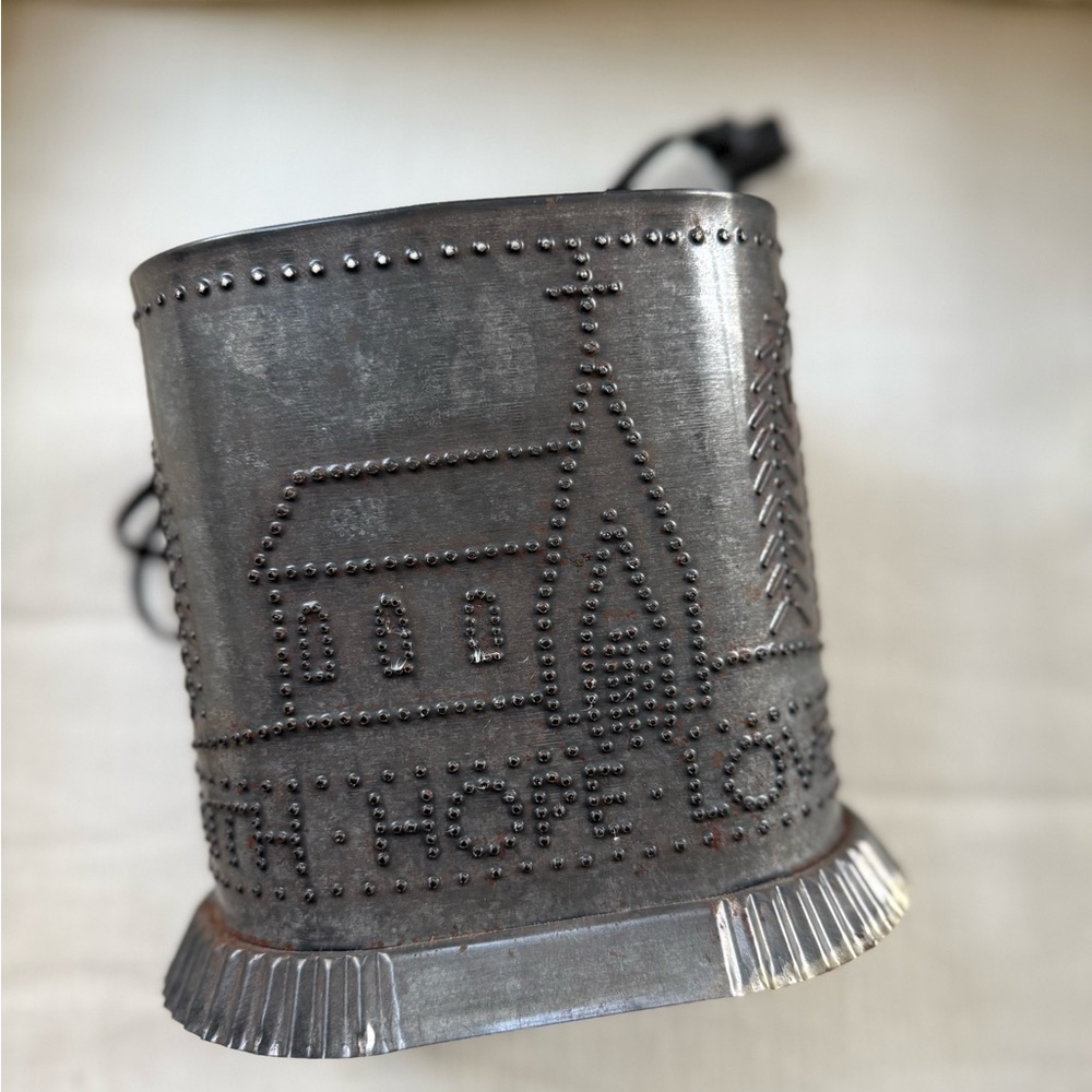 Vintage Punched Tin light with Church Design faith hope love with church - Picture 2 of 8